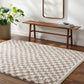 EMMITT Shaggy Checkered Rug I Living Room, Bedroom I Modern Boho Area Rug, Soft Rug, Plush Pile, Thick Rug, Easy Care I Ivory, Taupe