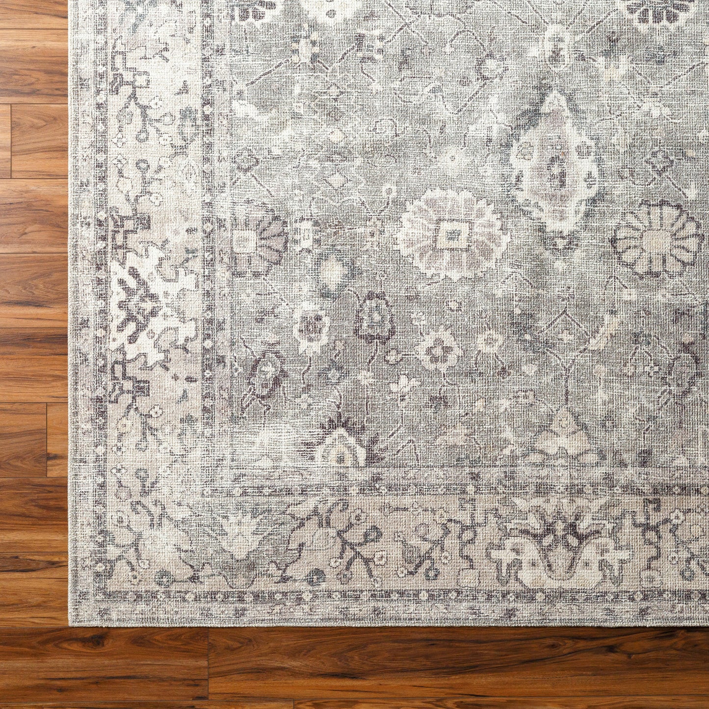 PHILIPP Vintage Rug I Living Room, Bedroom, Dining I Traditional Oriental Boho Rug, Soft Area Rug, Short Pile, Easy Care I Grey, Taupe