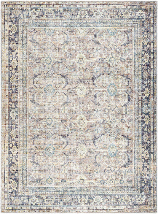 ERAN Becki Owens x Surya Machine Washable Oriental Boho Light Silver Area Rug