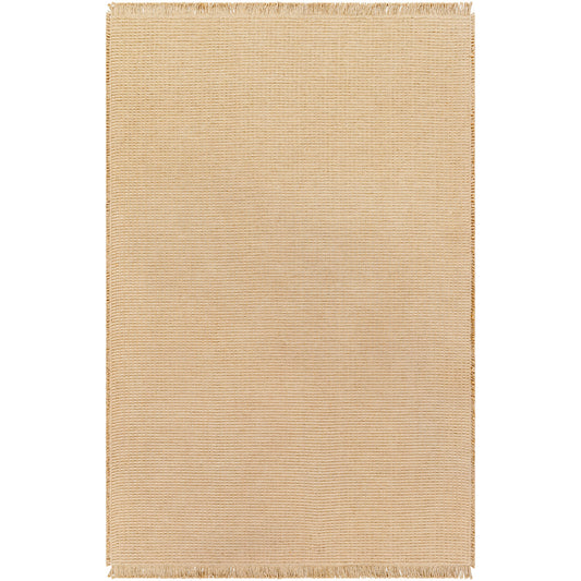 HENDY Becki Owens x Surya Solid and Border Camel Jute Area Rug