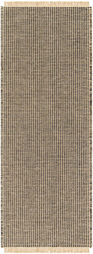 HENDY Jute Rug I Living Rom, Bedroom, Hallway I Modern Boho Rug, Natural Fibers, Rustic Durable Rug, Easy Care I Light Brown, Black