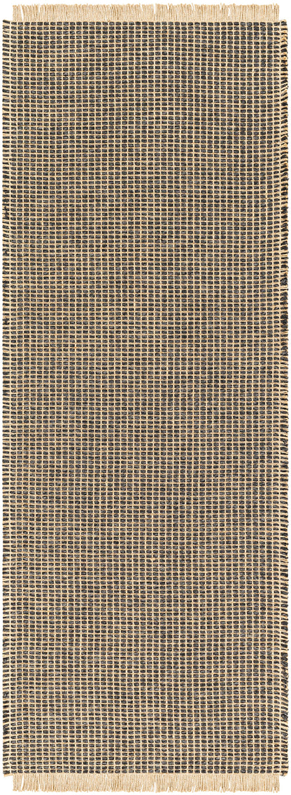 HENDY Jute Rug I Living Rom, Bedroom, Hallway I Modern Boho Rug, Natural Fibers, Rustic Durable Rug, Easy Care I Light Brown, Black