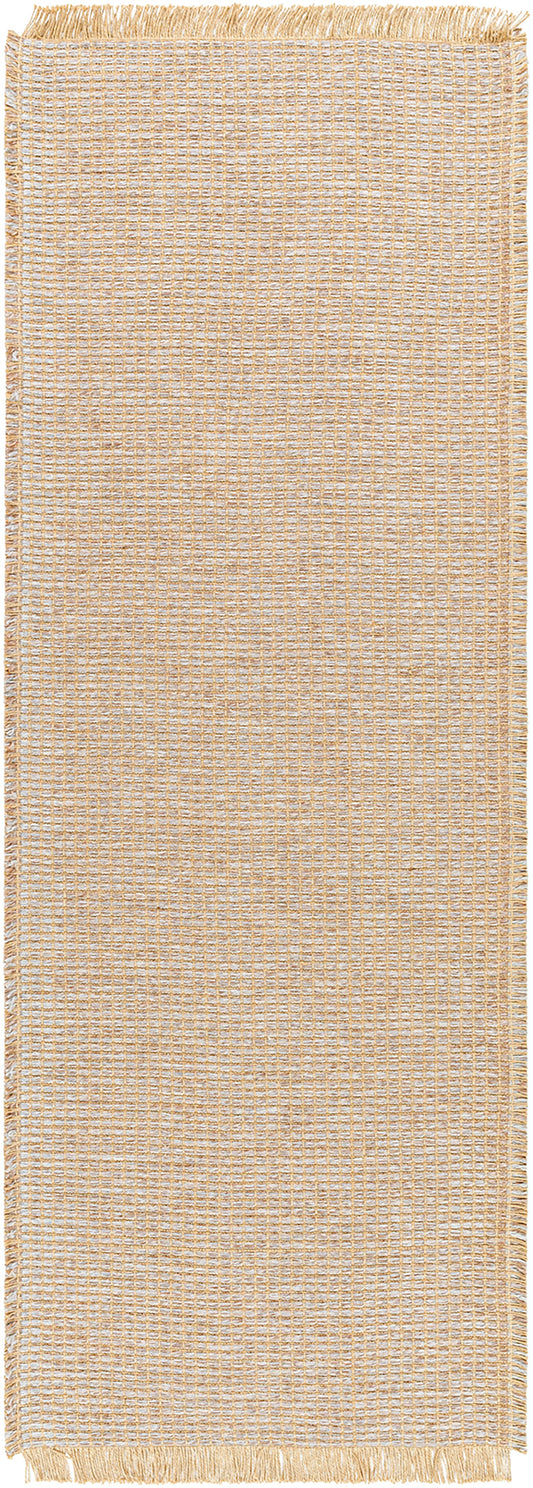 HENDY Becki Owens x Surya Solid and Border Taupe Jute Runner Rug