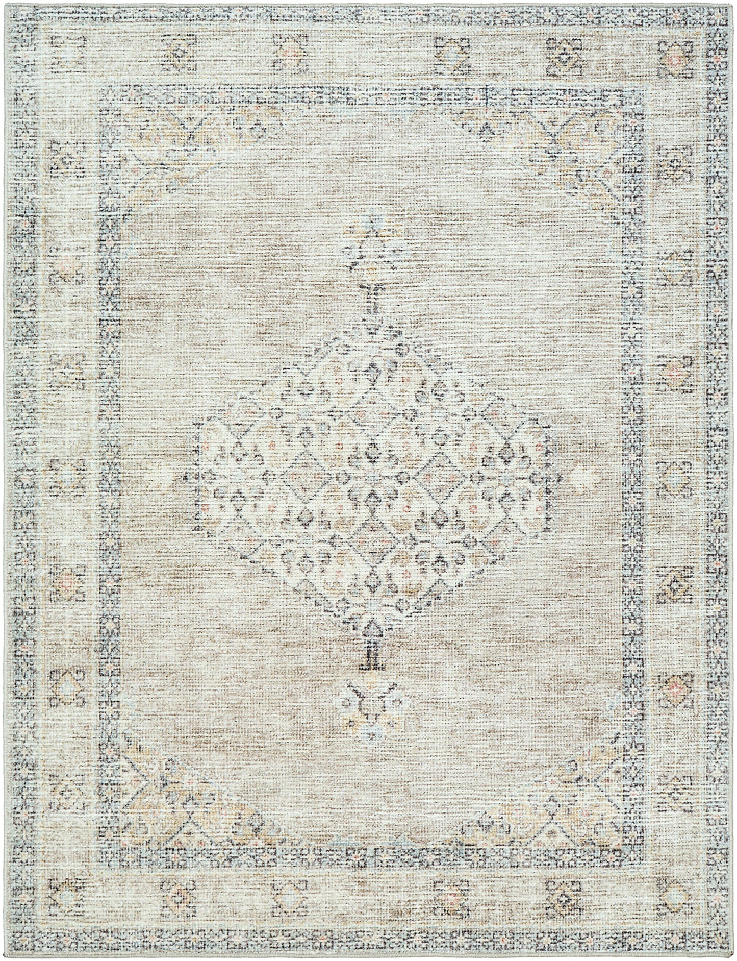 JAMESA Vintage Rug I Living Room, Bedroom, Dining I Traditional Oriental Boho Rug, Soft Area Rug, Short Pile, Easy Care I Grey, Brown