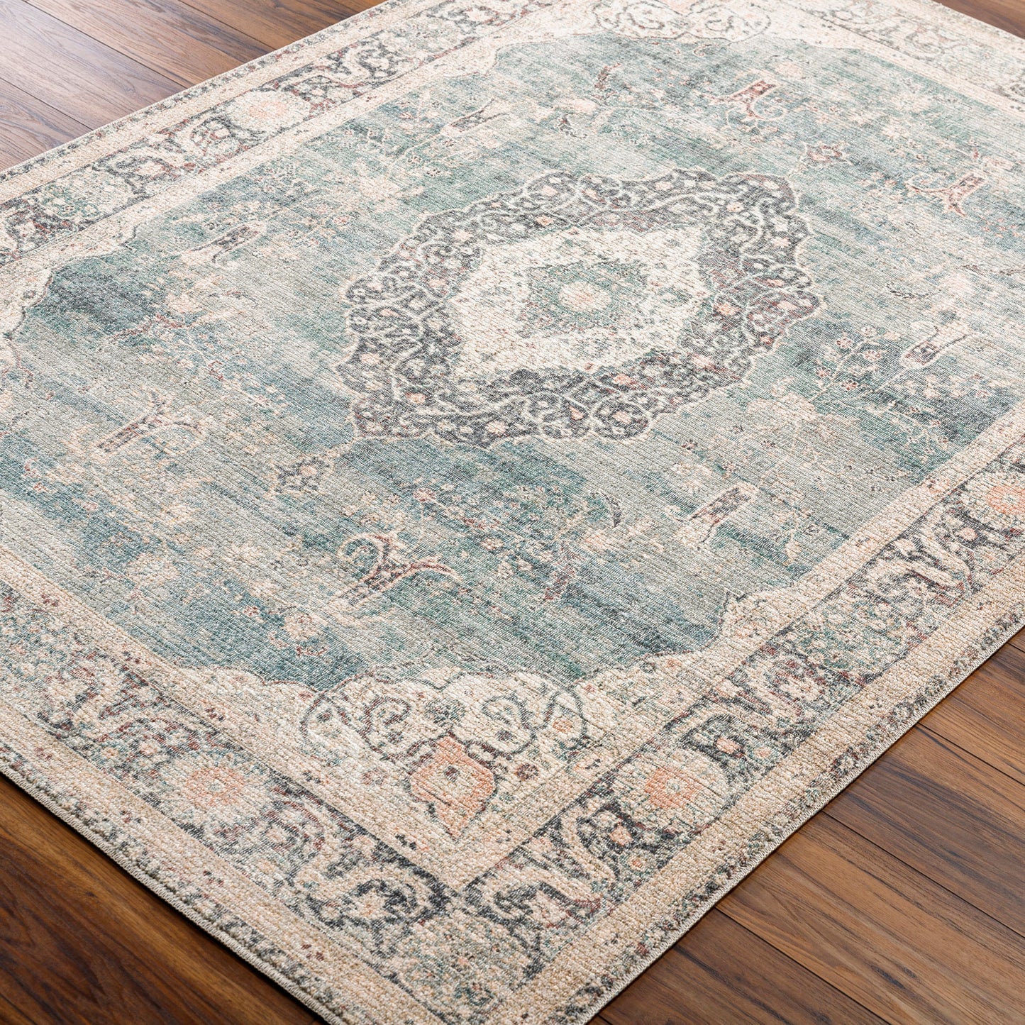 BRYTTANY Vintage Rug I Living Room, Bedroom, Dining I Traditional Oriental Boho Rug, Soft Area Rug, Short Pile, Easy Care I Blue, Ivory