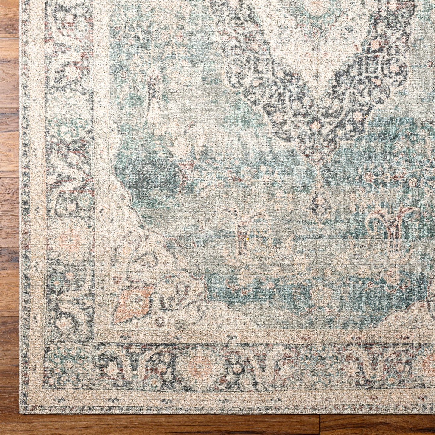 BRYTTANY Vintage Rug I Living Room, Bedroom, Dining I Traditional Oriental Boho Rug, Soft Area Rug, Short Pile, Easy Care I Blue, Ivory