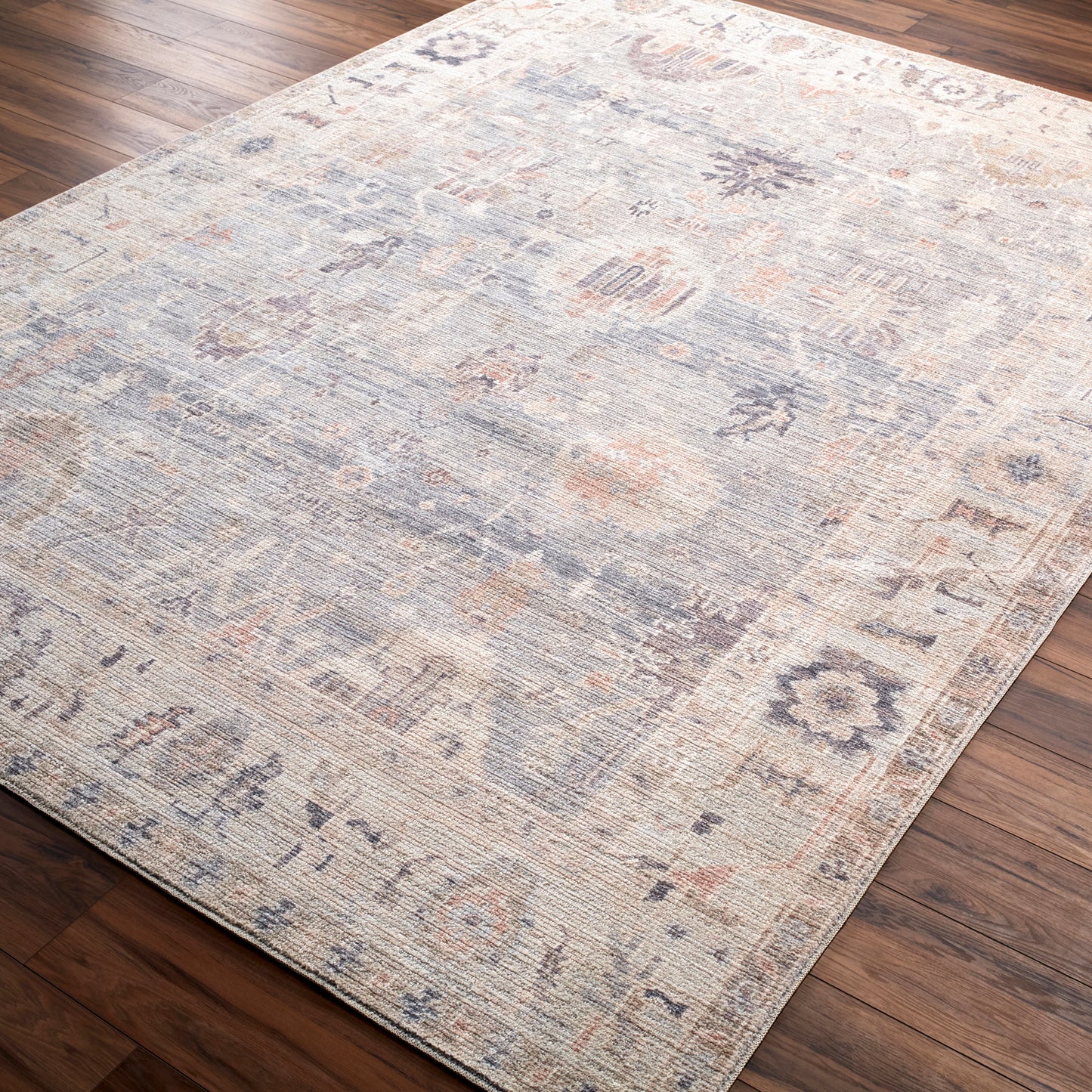 ERASMO Vintage Rug I Living Room, Bedroom, Dining I Traditional Oriental Boho Rug, Soft Area Rug, Short Pile, Easy Care I Blue, Grey