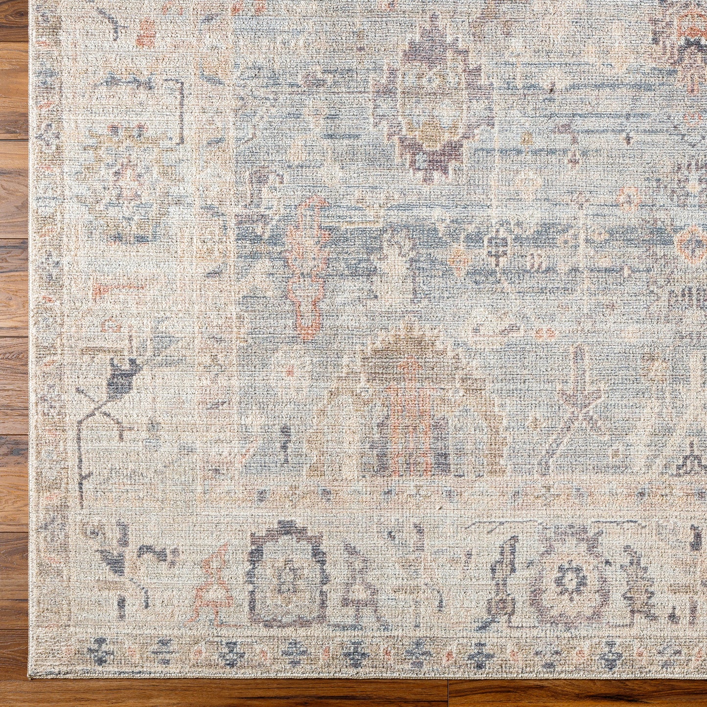 ERASMO Vintage Rug I Living Room, Bedroom, Dining I Traditional Oriental Boho Rug, Soft Area Rug, Short Pile, Easy Care I Blue, Grey