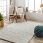 BOYER Shaggy Rug I Living Room, Bedroom I Modern Boho Area Rug, Soft Fluffy Rug, Plush Pile, Large Thick Rug, Easy Care I White, Grey