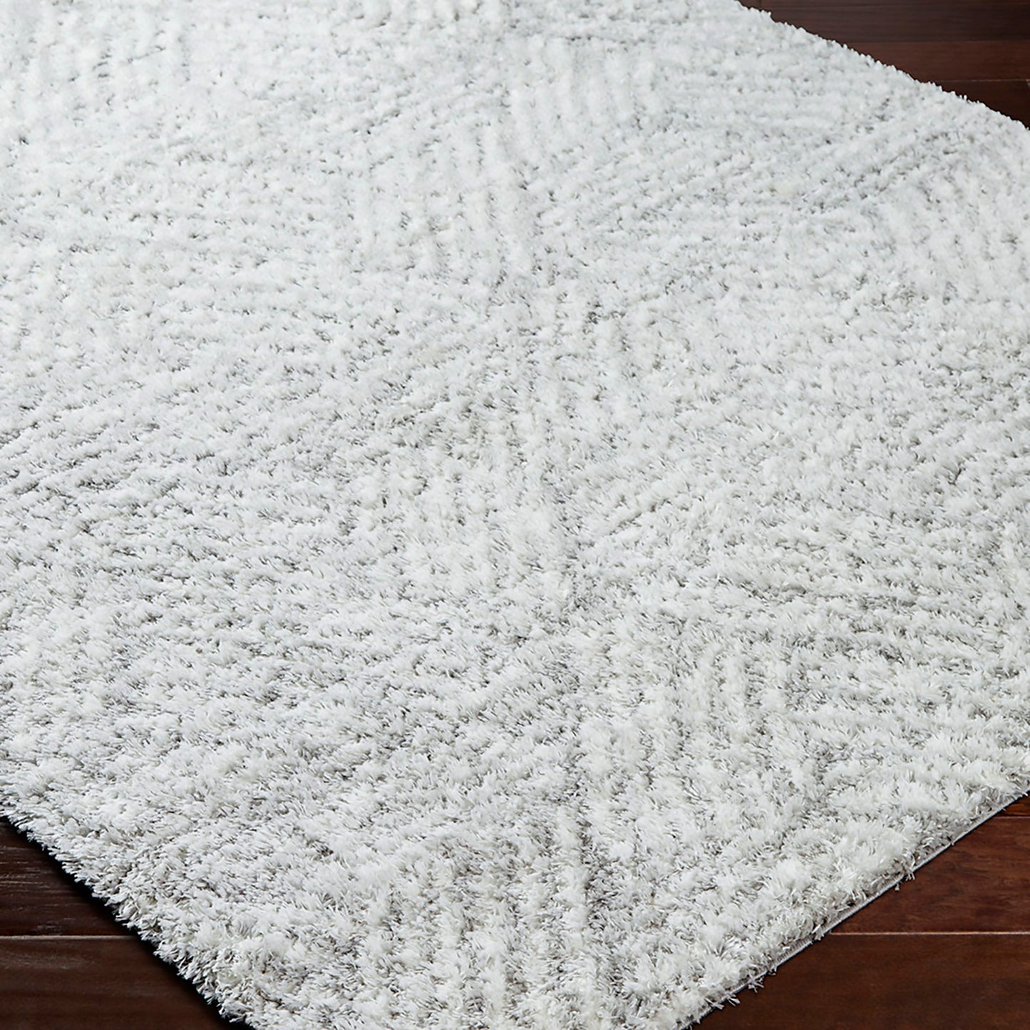 BROOKE Shaggy Modern Boho Soft Fluffy Thick Plush Pile Light Grey Area Rug