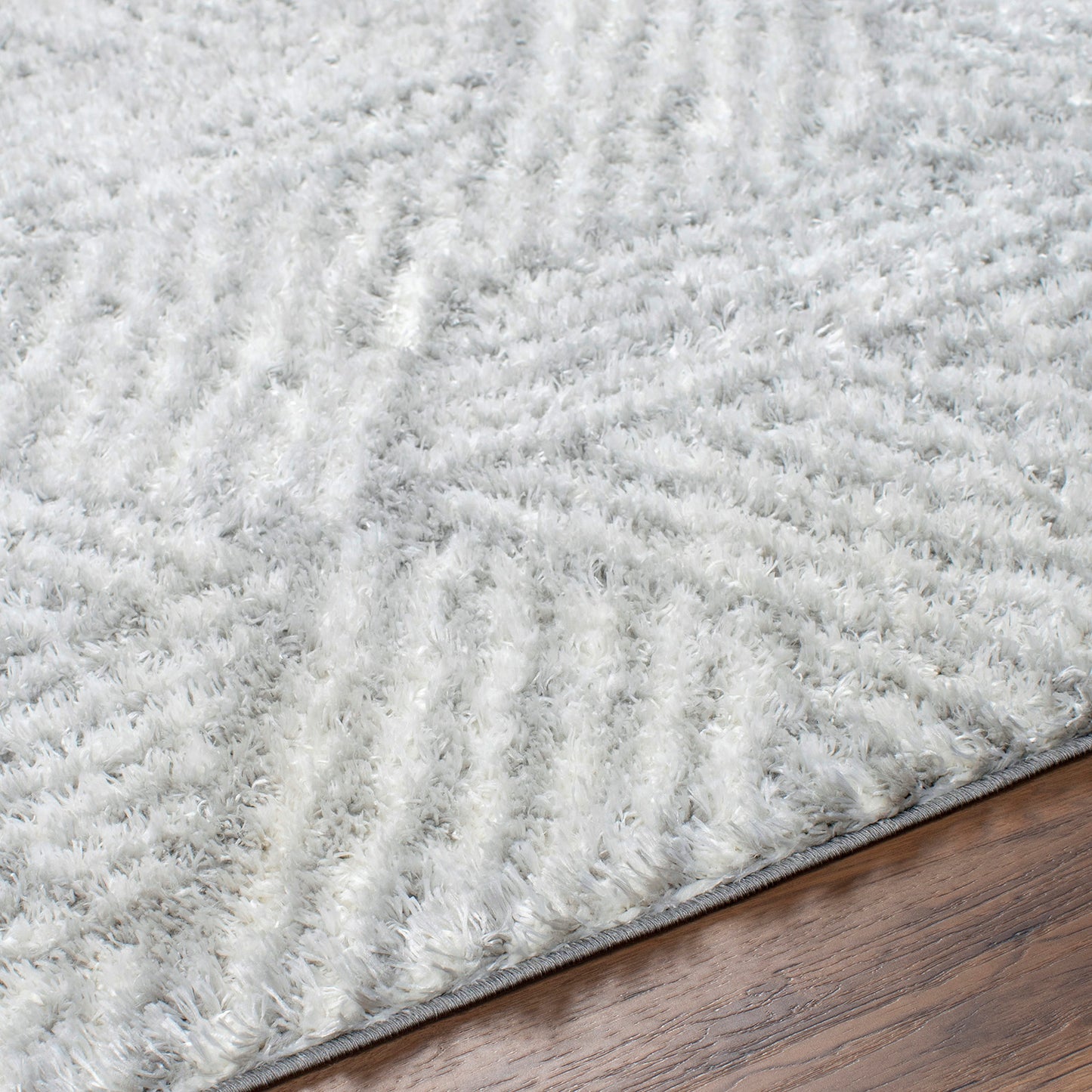 BROOKE Shaggy Modern Boho Soft Fluffy Thick Plush Pile Light Grey Area Rug