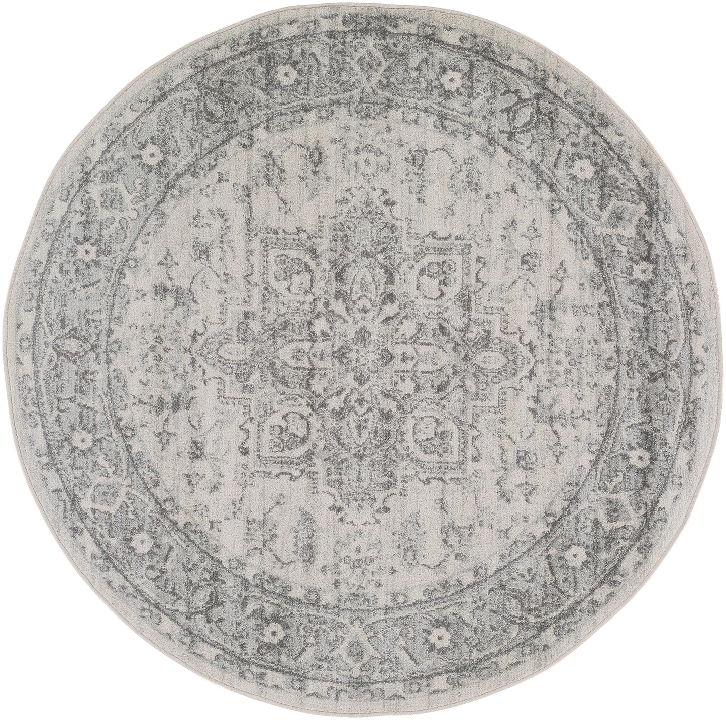 CHARTRES Vintage Traditional Oriental Boho Grey White Area Rug