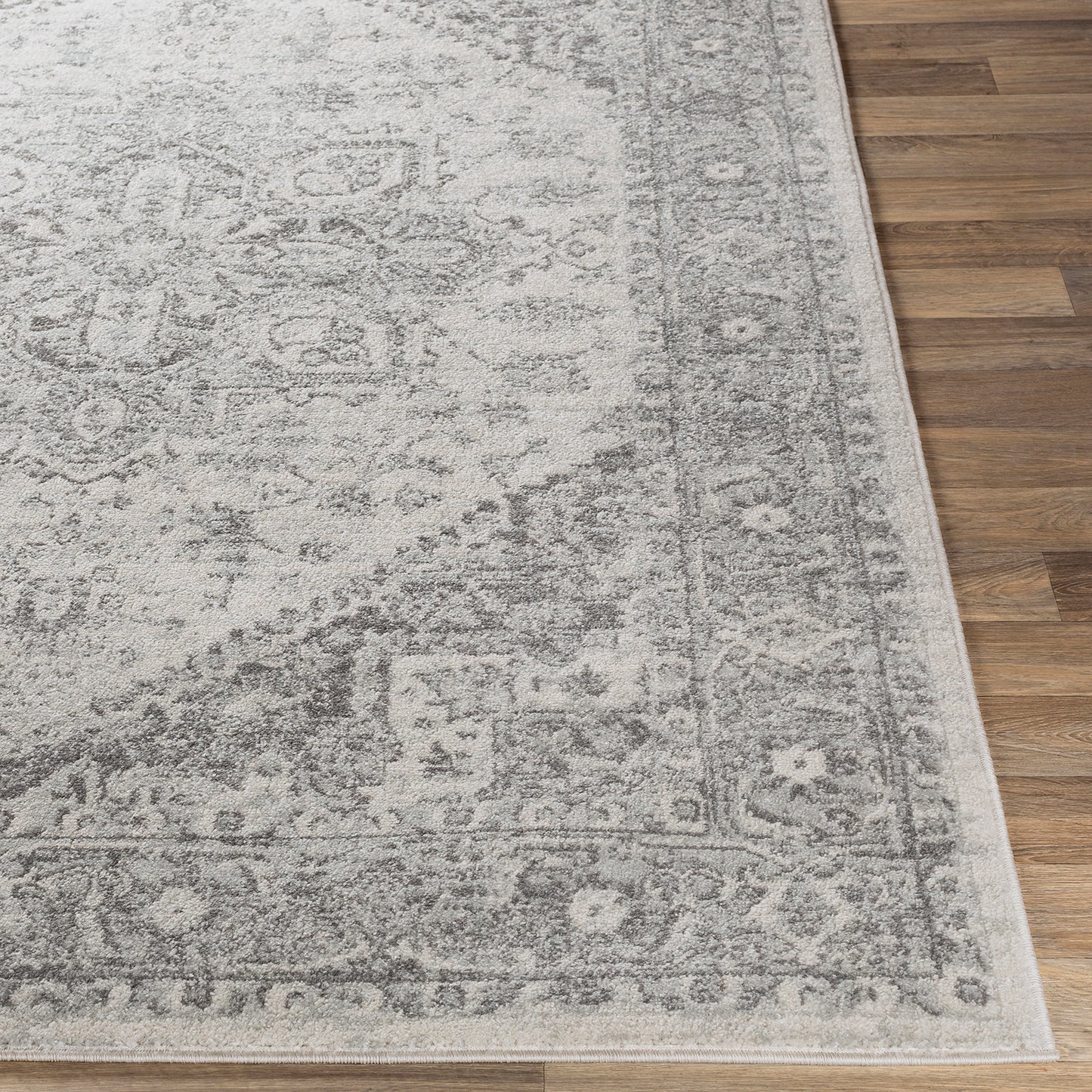 CHARTRES Vintage Traditional Oriental Boho Grey White Area Rug