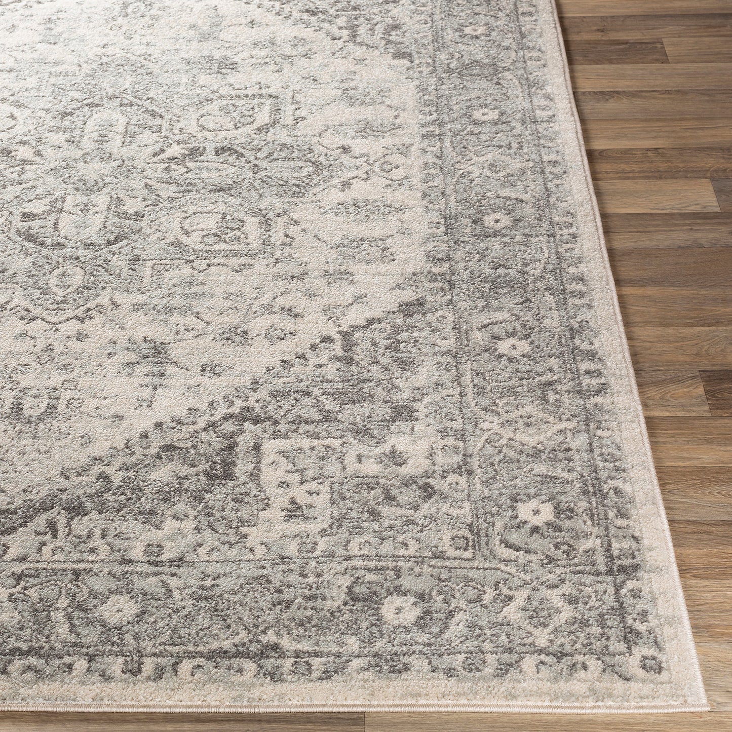 CHARTRES Vintage Rug I Living Room, Bedroom, Dining I Traditional Oriental Boho Rug, Soft Area Rug, Short Pile, Easy Care I Grey, Beige