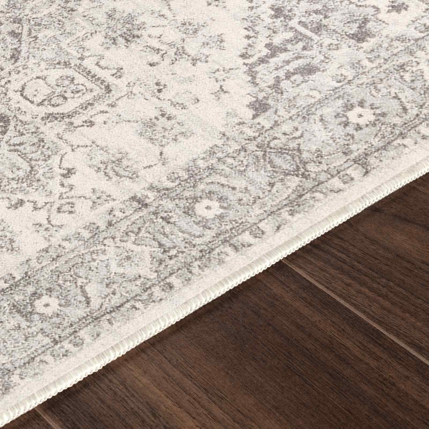 CHARTRES Vintage Rug I Living Room, Bedroom, Dining I Traditional Oriental Boho Rug, Soft Area Rug, Short Pile, Easy Care I Grey, Beige