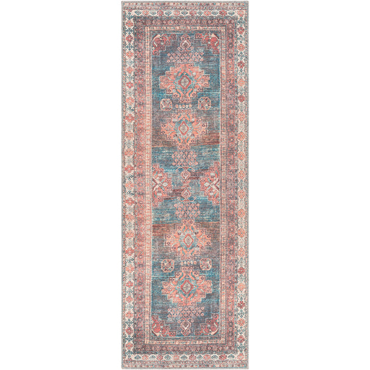 MCCORDSVILLE Machine Washable Traditionnal Boho Coral Runner Rug