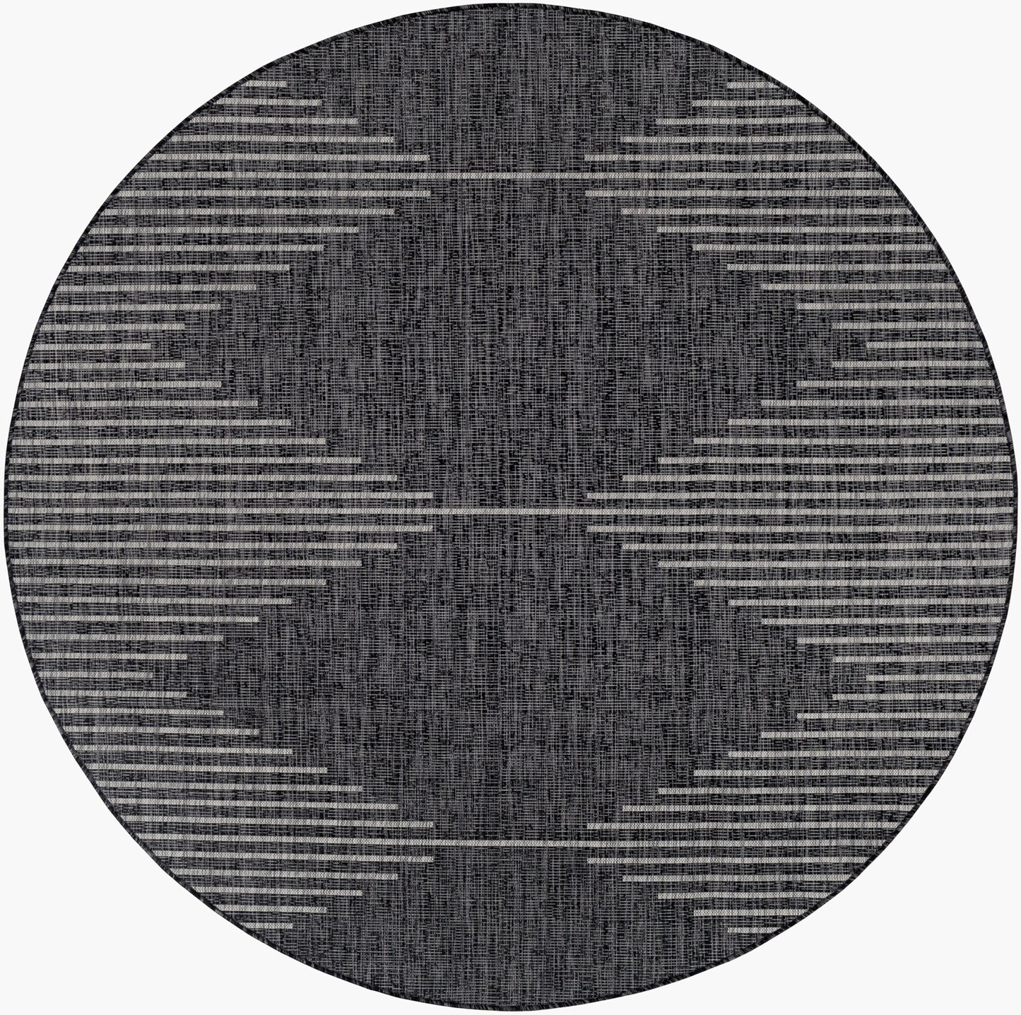 OKSWERD In- & Outdoor Rug I Balcony, Terrace, Kitchen, Garden, Patio I Modern Boho Rug, UV Weather Stain Resistant I Black, Grey