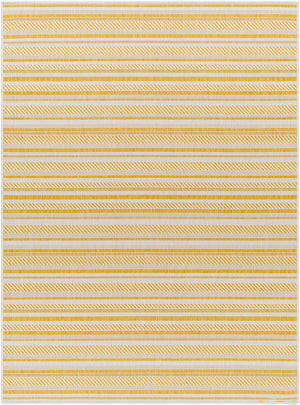 PAU In- & Outdoor Rug I Balcony, Terrace, Kitchen, Garden, Veranda, Patio I Modern Boho Rug, UV Weather Stain Resistant I Yellow, Ivory