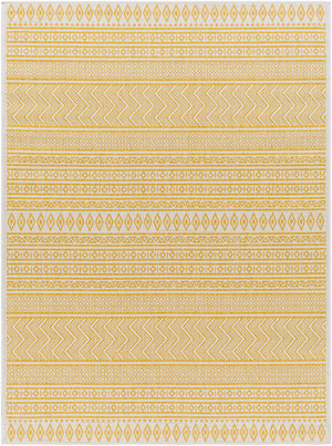 ANTIBES In- & Outdoor Rug I Balcony, Terrace, Kitchen, Garden, Patio I Modern Boho Rug, UV Weather Stain Resistant I Yellow, Ivory