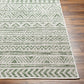 GOFF In- & Outdoor Rug I Balcony, Terrace, Kitchen, Garden, Veranda, Patio I Modern Boho Rug, UV Weather Stain Resistant I Green, Ivory