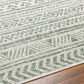 GOFF In- & Outdoor Rug I Balcony, Terrace, Kitchen, Garden, Veranda, Patio I Modern Boho Rug, UV Weather Stain Resistant I Green, Ivory