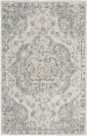 LOUISE Vintage Rug Living Room, Bedroom, Dining I Traditional Oriental Boho Rug, Soft Area Rug, Short Pile, Easy Care I Grey, Ivory