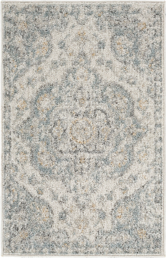 LOLA Vintage Traditional Oriental Boho Light Grey Area Rug