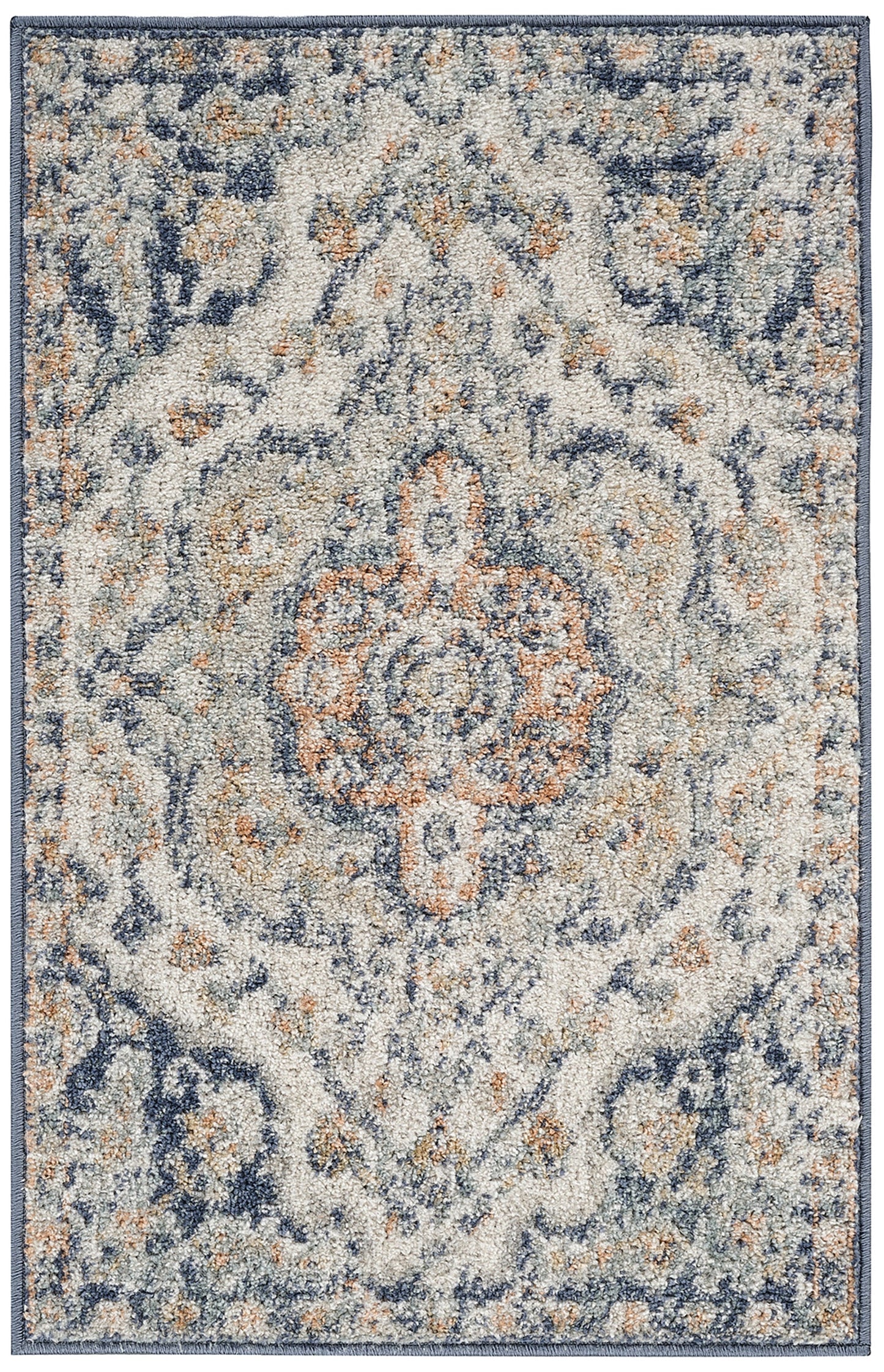 LOLA Vintage Rug I Living Room, Bedroom, Hallway I Traditional Oriental Boho Rug, Soft Area Rug, Short Pile, Easy Care I Beige, Blue