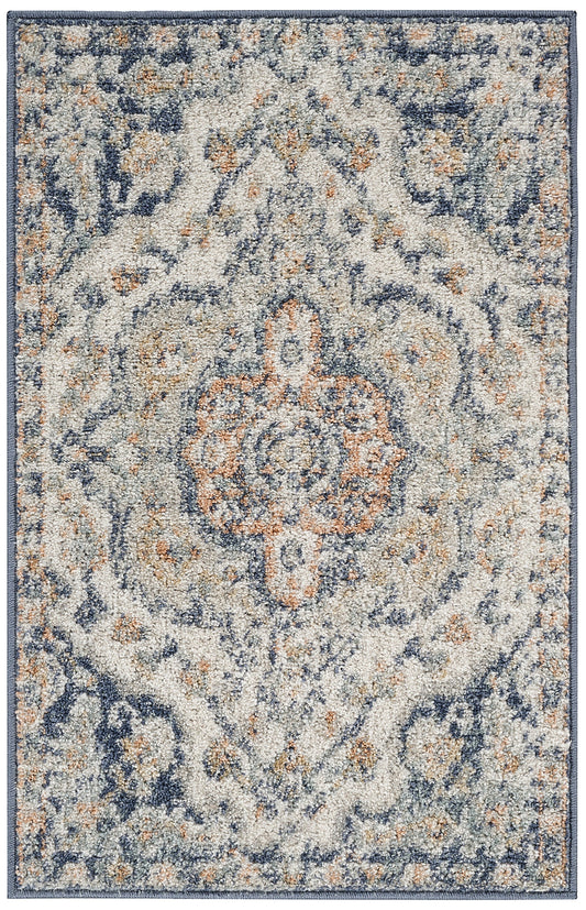 LOLA Vintage Traditional Oriental Boho Dark Blue Area Rug