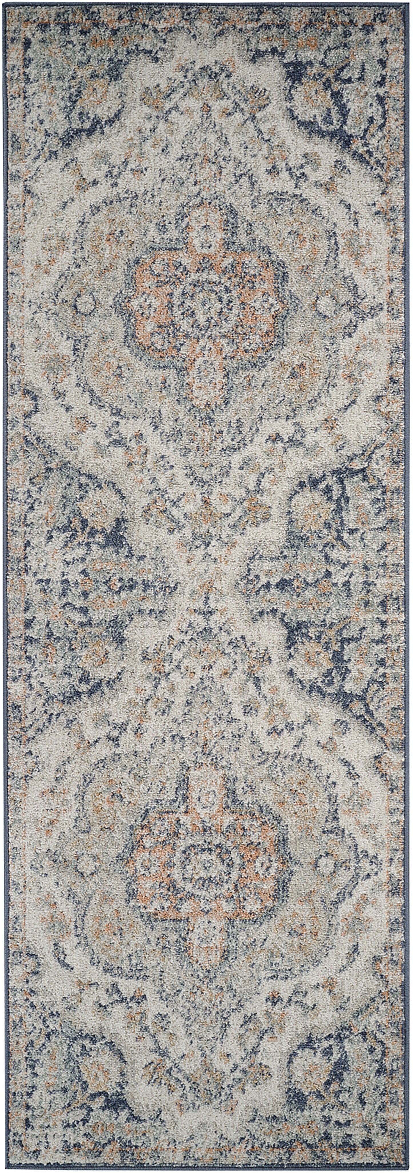 LOLA Vintage Rug I Living Room, Bedroom, Hallway I Traditional Oriental Boho Rug, Soft Area Rug, Short Pile, Easy Care I Beige, Blue