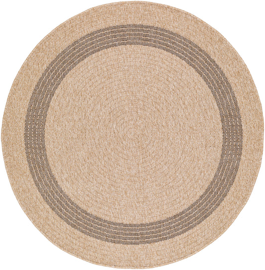 MARCHELLE Round In- & Outdoor Boho Jute-Look Beige Brown Rug