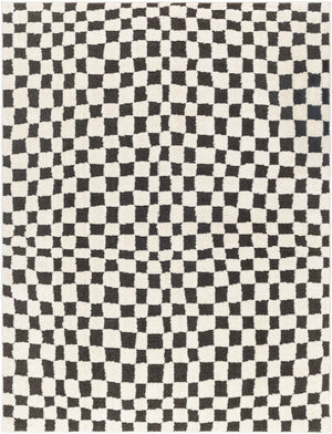 ILEA Scandi Checkered Rug I Living Room, Bedroom, Dining I Modern Boho Area Rug, Soft Area Rug, Short Pile, Easy Care I Black, White