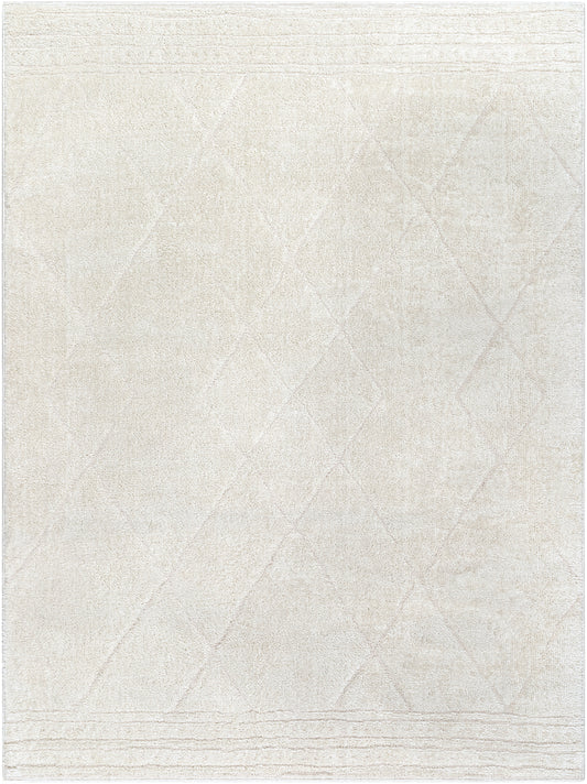 JOSUE Berber Boho Ethnic High Pile Ivory Off-White Area Rug