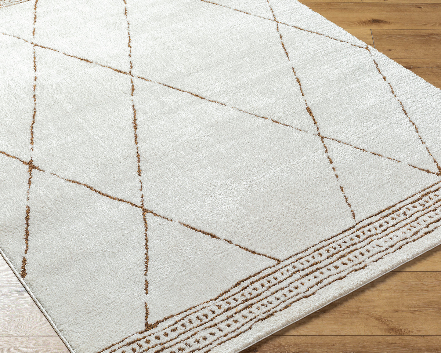 GAETANO Berber Rug I Living Room, Bedroom, Dining I Modern Boho Area Rug, Soft Luxurious Etnic Rug, Short Pile, Easy Care I Ivory, Brown