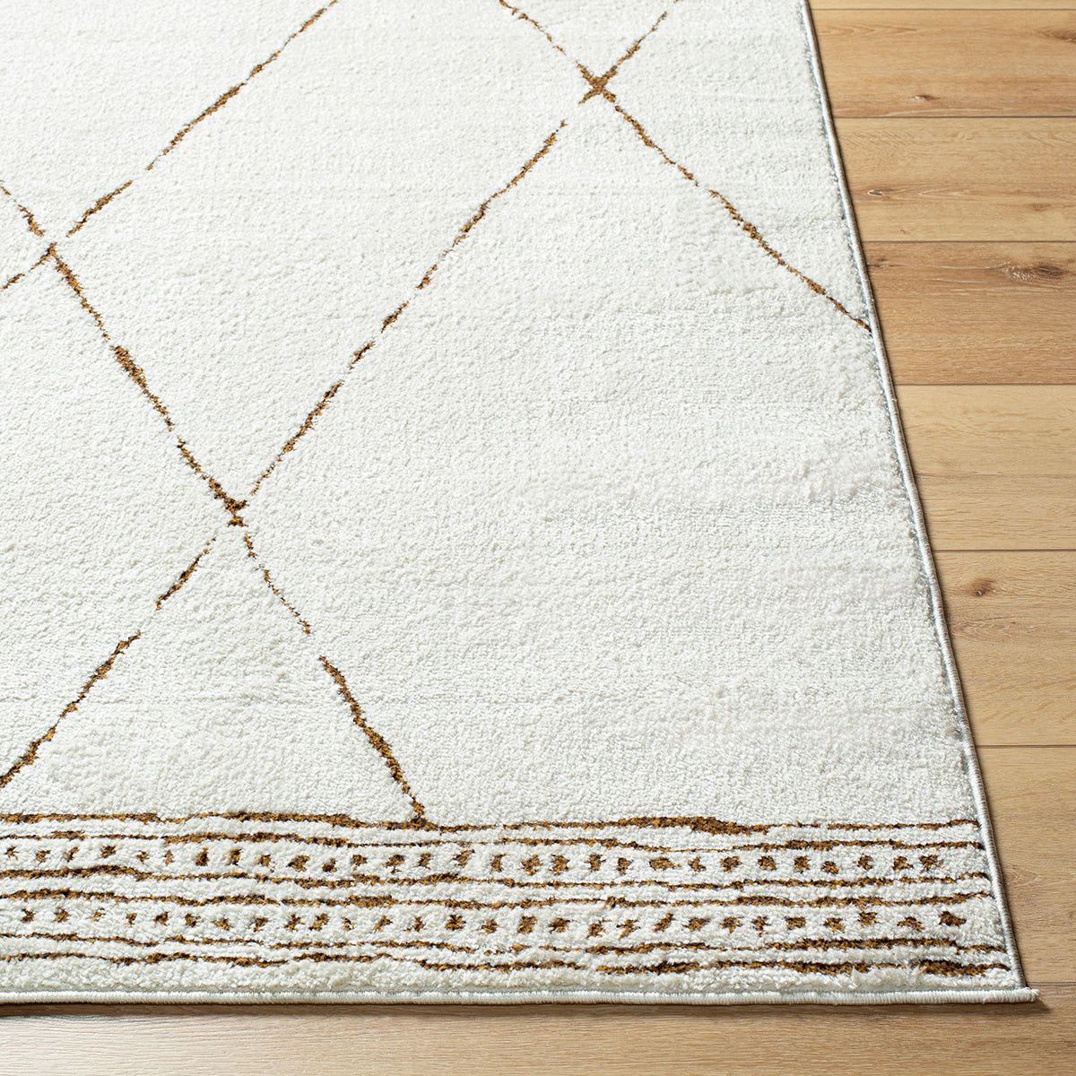 GAETANO Berber Rug I Living Room, Bedroom, Dining I Modern Boho Area Rug, Soft Luxurious Etnic Rug, Short Pile, Easy Care I Ivory, Brown