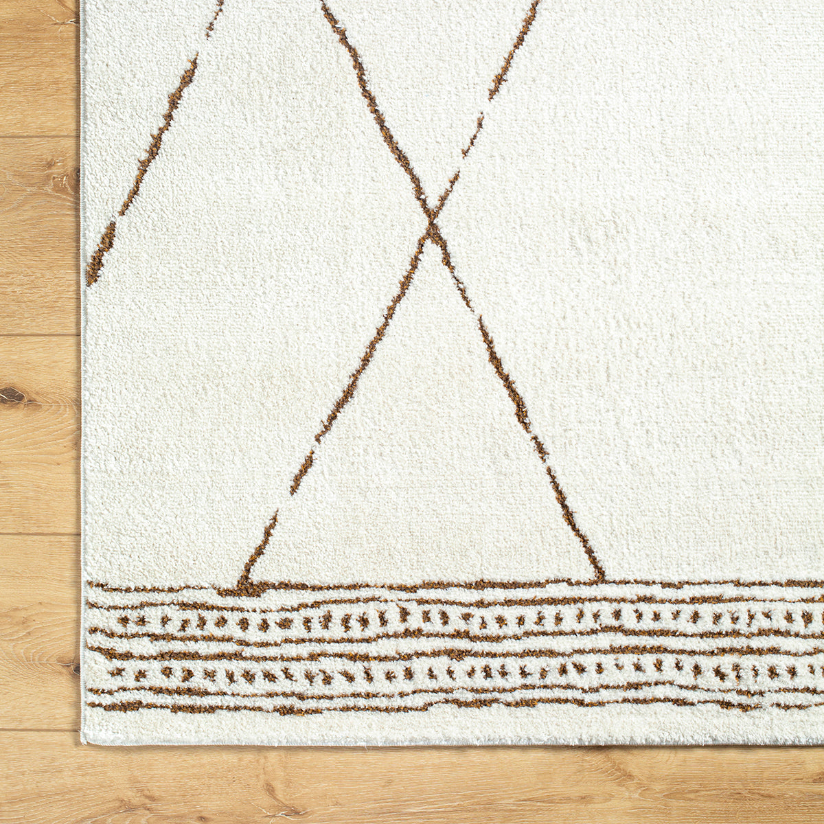 GAETANO Berber Rug I Living Room, Bedroom, Dining I Modern Boho Area Rug, Soft Luxurious Etnic Rug, Short Pile, Easy Care I Ivory, Brown