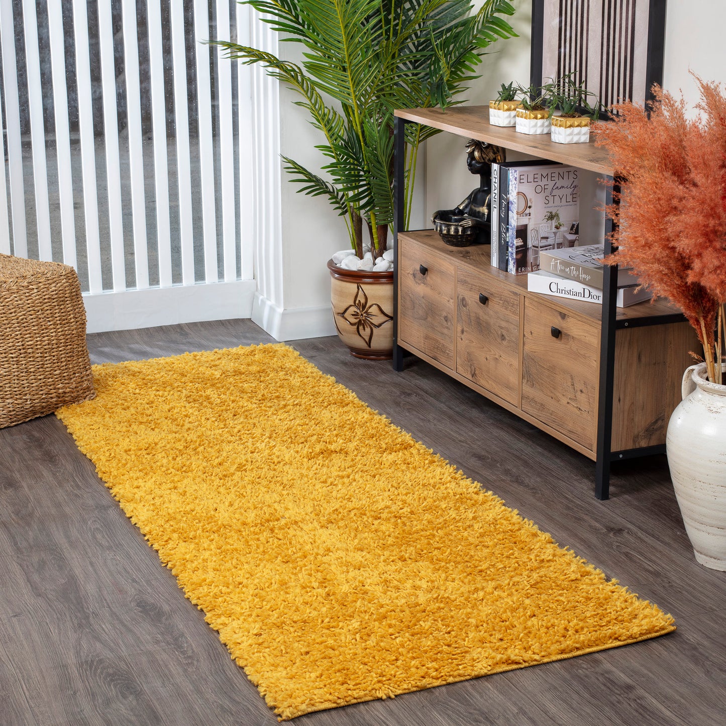 TORRIS Shaggy Rug I Living Room, Bedroom, Hallway I Modern Boho Area Rug, Soft Fluffy Rug, Plush Pile, Large Thick Rug I Yellow