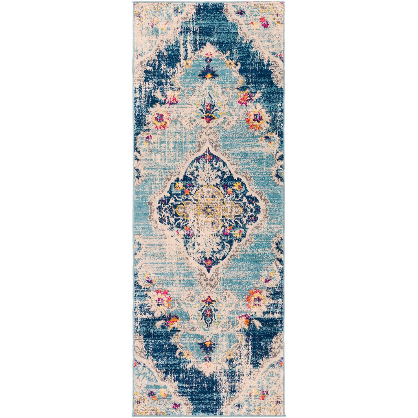 BRONGERGA Vintage Traditional Oriental Boho Blue Area Rug