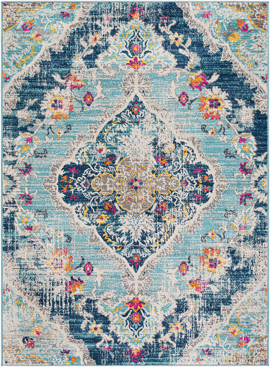 BRONGERGA Vintage Traditional Oriental Boho Blue Area Rug