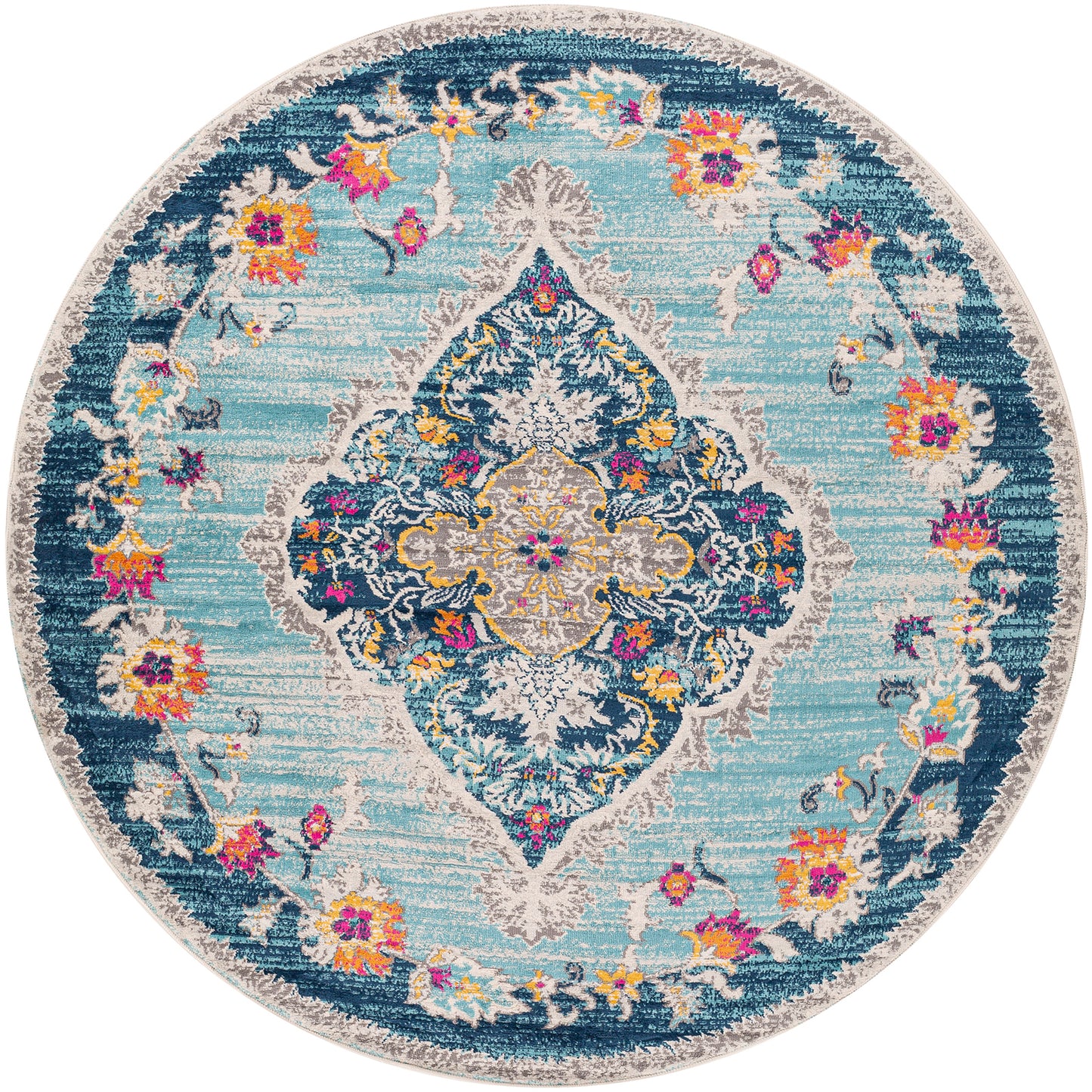 BRONGERGA Vintage Traditional Oriental Boho Blue Area Rug