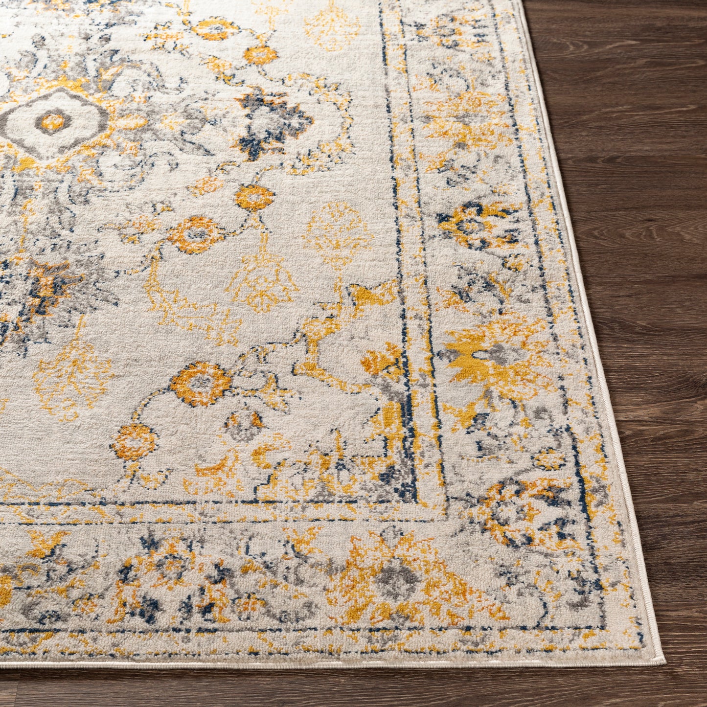 BURUM Vintage Rug I Living Room, Bedroom, Hallway I Traditional Oriental Boho Rug, Soft Area Rug, Short Pile, Easy Care I Yellow, Beige