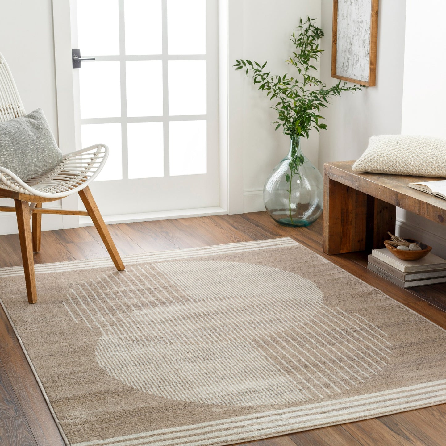 LAKIN Scandi Modern Boho Brown Area Rug