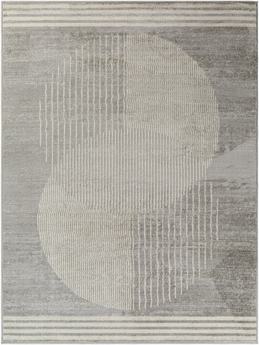 LAKIN Scandi Modern Boho Light Grey Area Rug