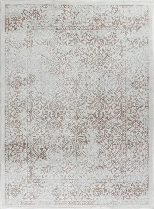 TIVON Vintage Traditional Oriental Boho Tan Ivory Area Rug