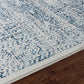 MAKITA Vintage Rug I Living Room, Bedroom I Traditional Oriental Boho Rug, Soft Luxurious Area Rug, Short Pile, Easy Care I Blue, White