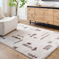 PRUNELLE Machine Washable Shaggy Boho Dark Brown Area Rug