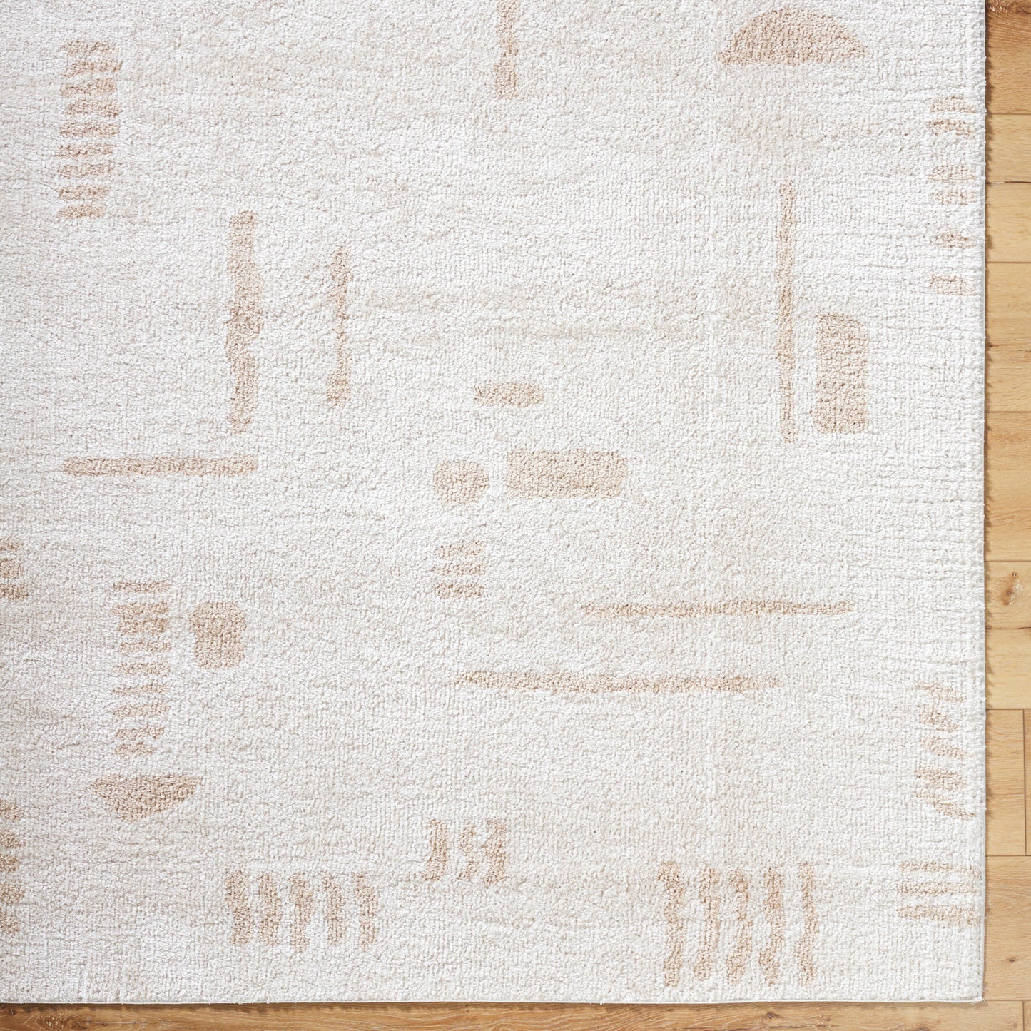 PRUNELLE Machine Washable Shaggy Boho Beige Area Rug