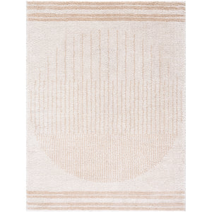 DONELLE Machine Washable Shaggy Boho Beige Area Rug