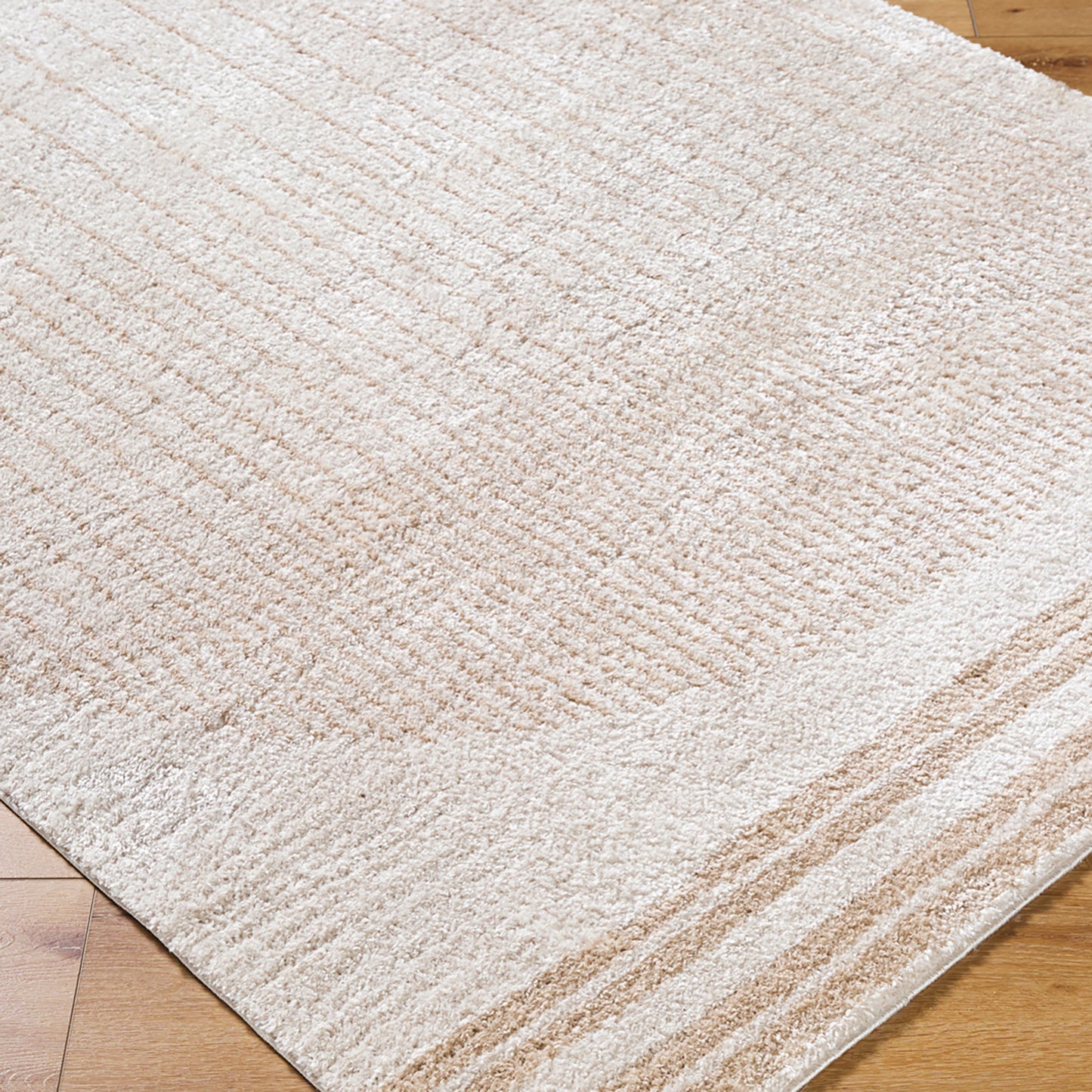 DONELLE Machine Washable Shaggy Boho Beige Area Rug