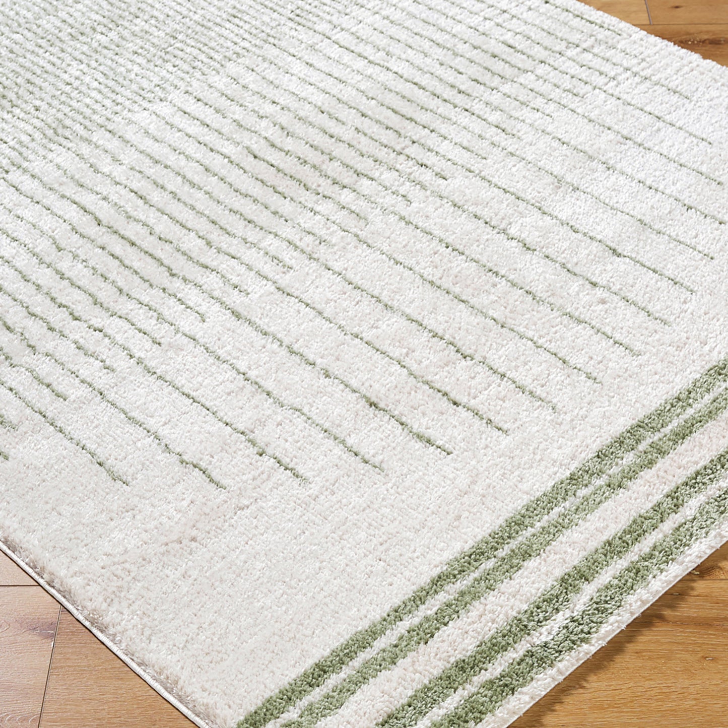 DONELLE Machine Washable Shaggy Boho Grass Green Area Rug